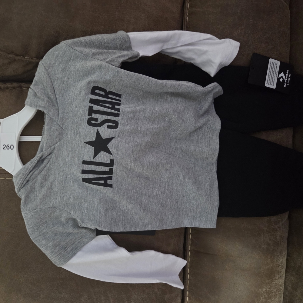 Converse Kids Gray and Black Matching Set